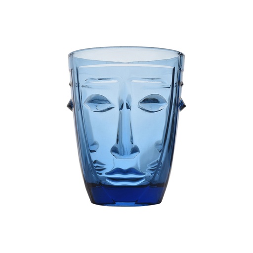 Verre gobelet Visage bleu D8 H10cm