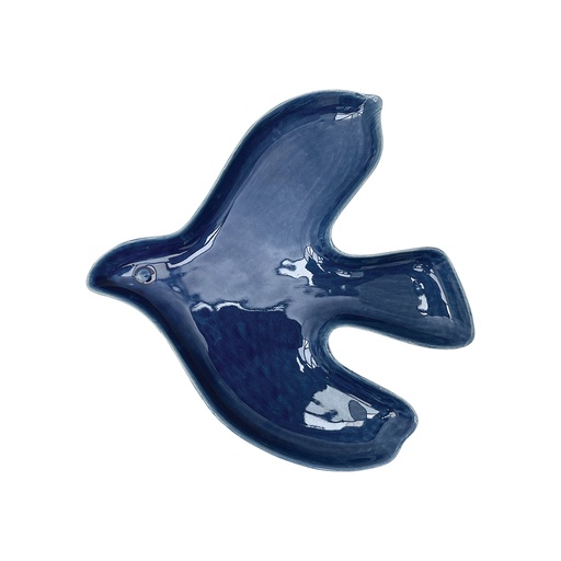 Coupelle oiseau bleu L20 P20 H5cm